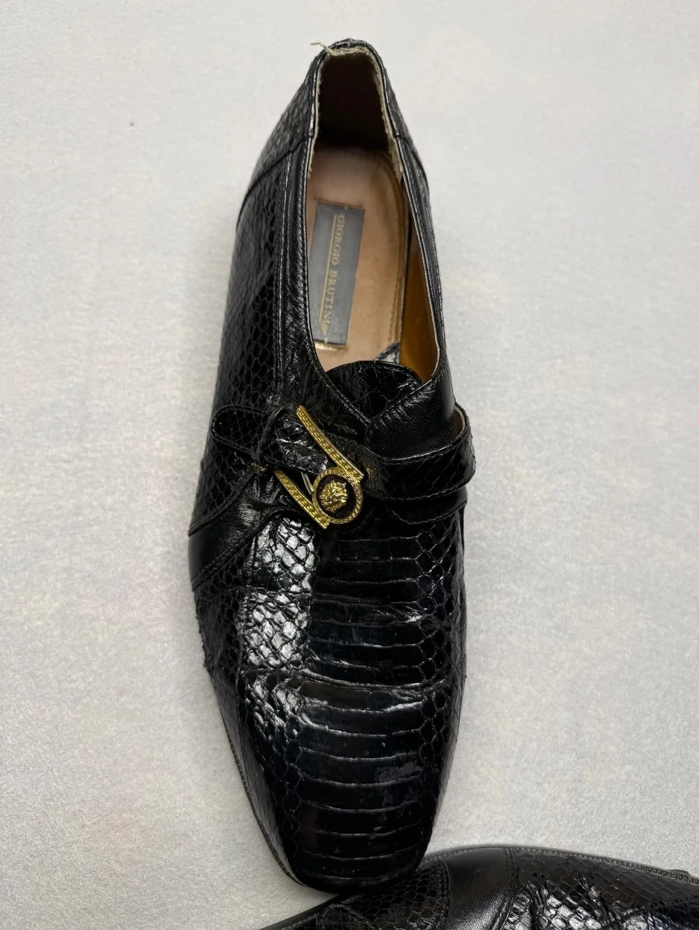 Giorgio Brutini Black Croc-Embossed Loafers Men's Shoe 12M